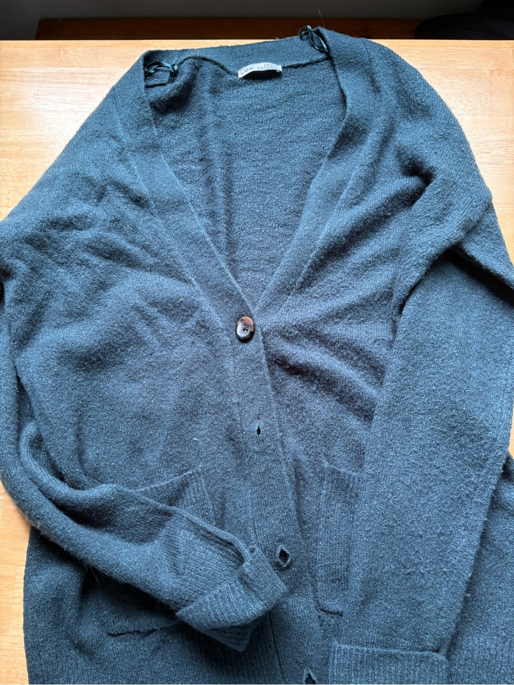 Dark green V-Neck Button Cardigan Sweater - Unbranded